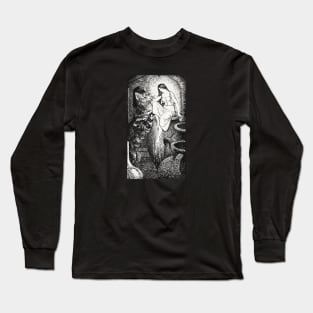 Pre-raphaelite girl and cat Long Sleeve T-Shirt